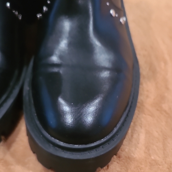 Zara Black Studded Combat Boots - Picture 5 of 10